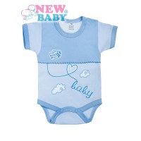 Dojčenské body s krátkym rukávom New Baby Clouds modré