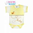 Dojčenské body s krátkym rukávom New Baby Clouds žlté