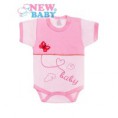 Dojčenské body s krátkym rukávom New Baby Clouds ružové