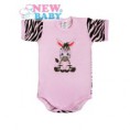 Dojčenské body s krátkym rukávom New Baby Zebra ružové