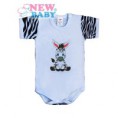 Dojčenské body s krátkym rukávom New Baby Zebra modré